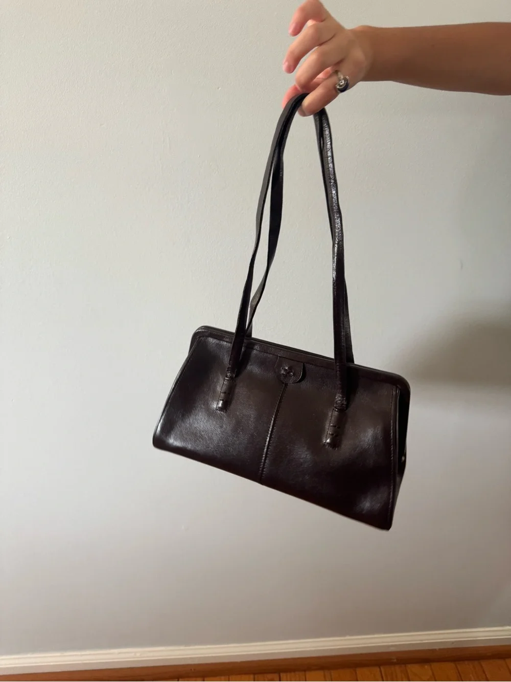 Alfani Classic Brown Leather Shoulder Bag